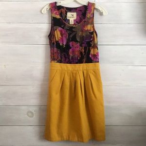 Anthropologie Tabitha Lila Flock Silk Dress